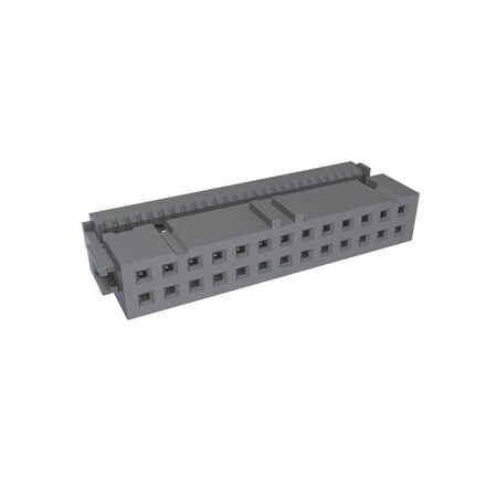 Fci Board Connector, 26 Contact(S), 2 Row(S), Female, 0.1 Inch Pitch, Idc Terminal, Locking, Gray 71600-126LF